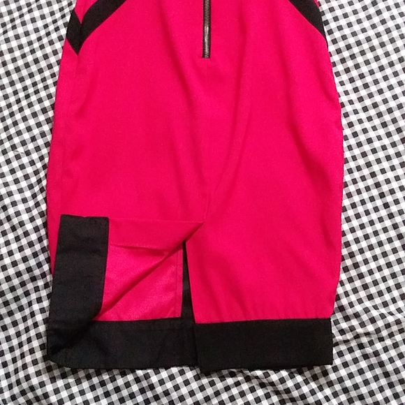 Hot PinkDress With Black Line Design XOXO Dress Size 7/8 - Picture 7 of 14